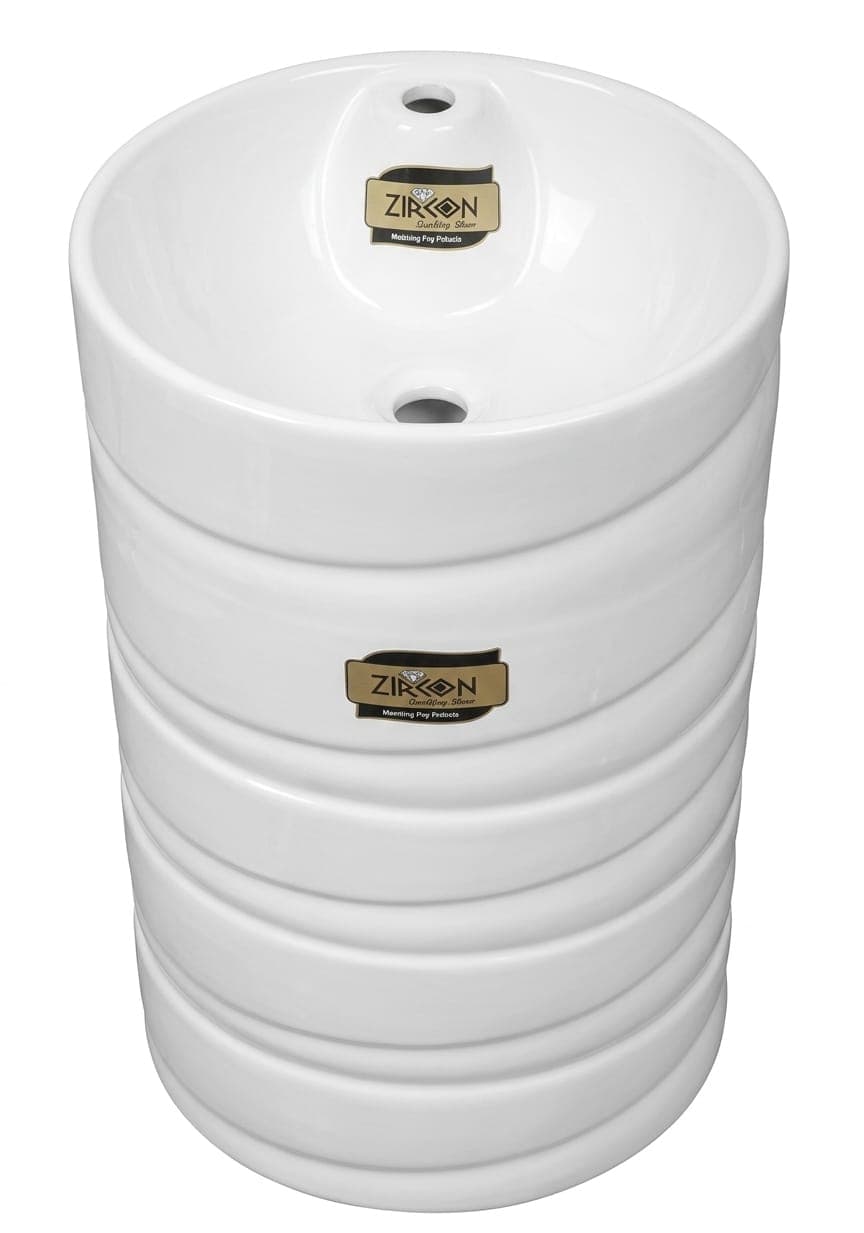 Premium One-Piece Ceramic Pedestal Basin - Model 001