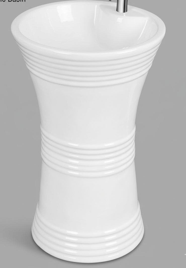 Executive One-Piece Ceramic Pedestal Basin - Model 001 (Large)