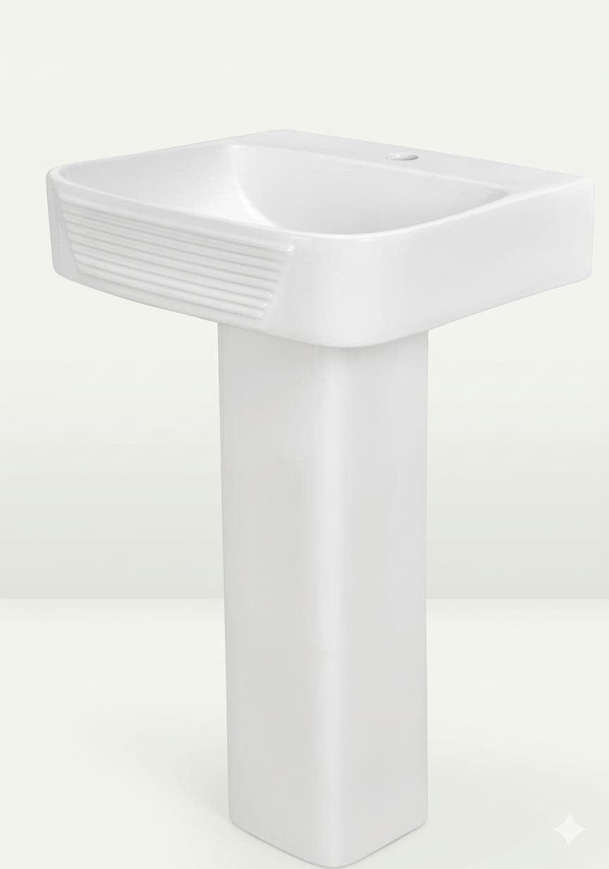 Beeta Classic Ceramic Basin with Full Pedestal