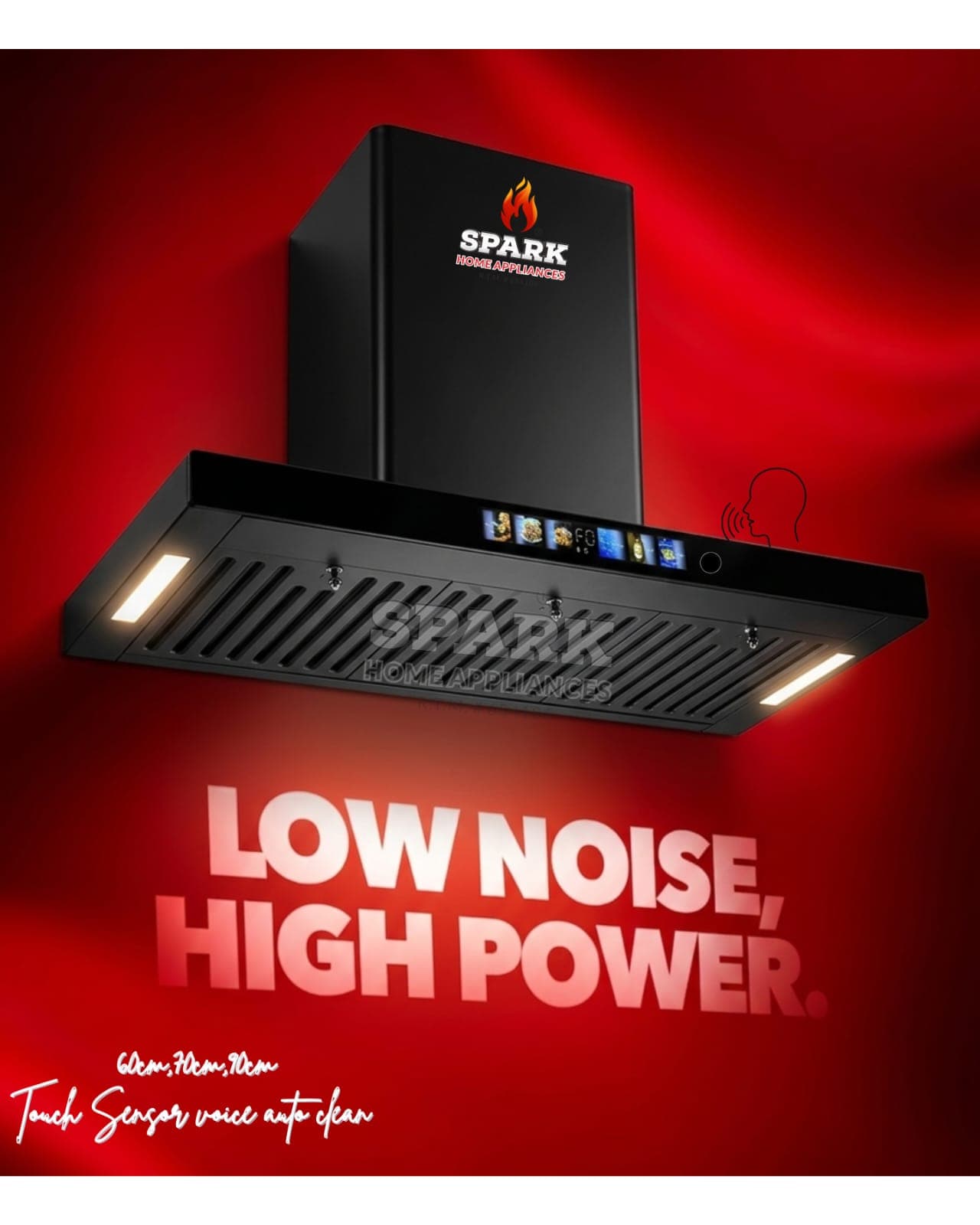 Kitchen Hood Voice Sensor Touch Auto Clean